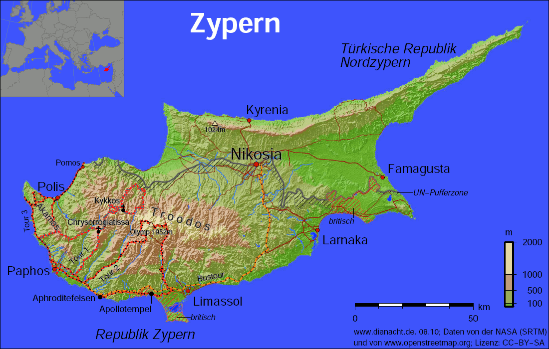 Karte Zypern | Karte